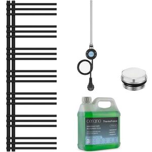 CERANO - Kúpeľňový elektrický radiátorový set Burke - Ľ/P - WIFI - 600W - čierna matná - 1500x500 mm CER-237701 vyobraziť