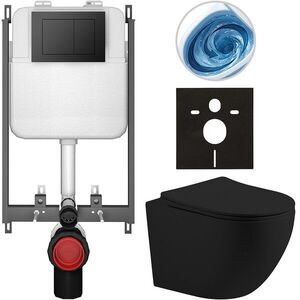 CERANO - Kompletný WC set Basic/Cesso - čierna matná - WC tlačidlo Maxio/Čierna - na zamurovanie - 49x36 CER-8050BD86216 vyobraziť