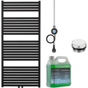 CERANO - Kúpeľňový elektrický radiátorový set Vincenzo - WIFI - 600W - čierna matná - 1340x600 mm CER-978865 vyobraziť