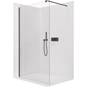 CERANO - Sprchová zástena Walk-in Onyx Round Ľ/P - 8 mm - okrúhla vzpera - čierna matná, transparentné sklo - 50x200 CER-DY101B-50-200 vyobraziť