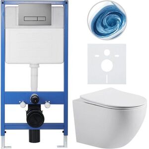 CERANO - Kompletný WC set Profi/Cesso - biela matná - WC tlačidlo Slim/Tmavosivá - predstenová inštalácia - 49x36 CER-814557 vyobraziť