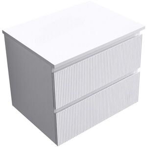 CERANO - Kúpeľňová skrinka Carole + doska pod umývadlo Navira Slim - 18 mm - biela matná ryhovaná - 60x49, 8x46 CER-013460 vyobraziť