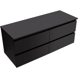 CERANO - Kúpeľňová skrinka Carole + doska pod umývadlo Navira Slim - 18 mm - čierna matná - 120x49, 8x46 CER-476396 vyobraziť