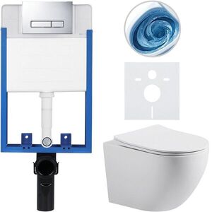 CERANO - Kompletný podomietkový WC set Lite/Cesso - biela matná - WC tlačidlo Slim, chróm - na zamurovanie - 49x36 CER-8050BD100 vyobraziť