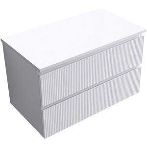 CERANO - Kúpeľňová skrinka Carole + doska pod umývadlo Navira Slim - 18 mm - biela matná ryhovaná - 80x49, 8x46 CER-016383 vyobraziť