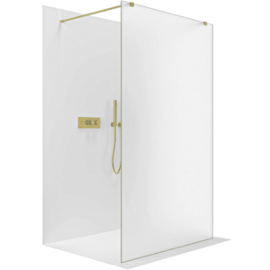 CERANO - Sprchová zástena Walk-in Onyx Duo Ľ/P - 8 mm - hranatá vzpera - zlatá, mliečne sklo - 90x200 CER-8050BD1880 vyobraziť