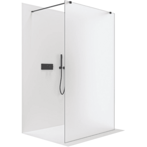 CERANO - Sprchová zástena Walk-in Onyx Duo Ľ/P - 8 mm - hranatá vzpera - čierna matná, mliečne sklo - 100x200 CER-8050BD1881 vyobraziť