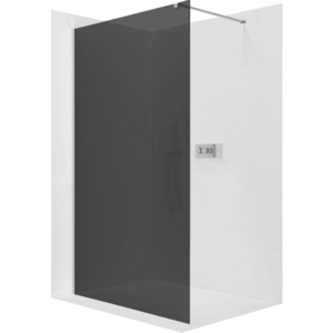 CERANO - Sprchová zástena Walk-in Onyx Cube Ľ/P - 8 mm - hranatá vzpera - chróm, grafitové sklo - 150x200 CER-8050BD414 vyobraziť
