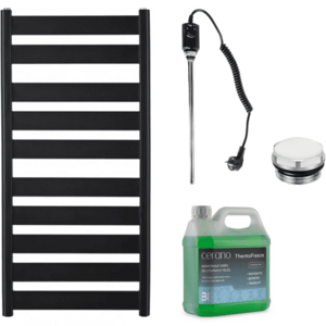 CERANO - Kúpeľňový elektrický radiátorový set Marco - 600W - čierna matná - 1125x550 mm CER-680516 vyobraziť