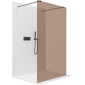 CERANO - Sprchová zástena Walk-in Onyx Duo Ľ/P - 8 mm - hranatá vzpera - čierna matná, bronzové sklo - 130x200 CER-687835 vyobraziť