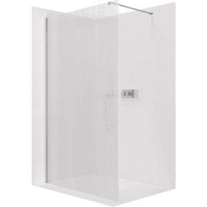 CERANO - Sprchová zástena Walk-in Onyx Cube Ľ/P - 8 mm - hranatá vzpera - chróm, ryhované sklo - 80x200 CER-8050BD590 vyobraziť