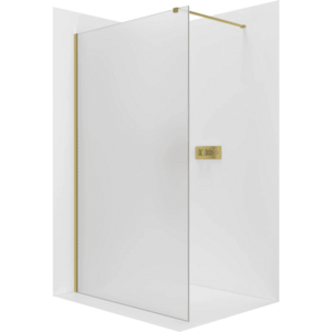 CERANO - Sprchová zástena Walk-in Onyx Cube Ľ/P - 8 mm - hranatá vzpera - zlatá, mliečne sklo - 90x200 CER-8050BD543 vyobraziť