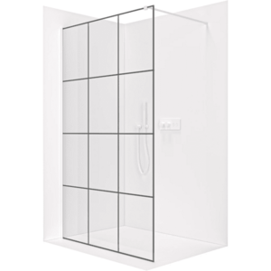 CERANO - Sprchová zástena Walk-in Onyx Cube Ľ/P - 8 mm - hranatá vzpera - biela matná, industriálne sklo - 110x200 CER-8050BD495 vyobraziť