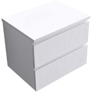 CERANO - Kúpeľňová skrinka Carole + doska pod umývadlo Navira Pro - 36 mm - biela matná ryhovaná - 60x51, 6x46 CER-264323 vyobraziť
