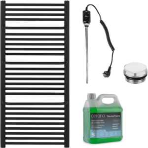 CERANO - Kúpeľňový elektrický radiátorový set Antonio - 600W - čierna matná - 1180x550 mm CER-680524 vyobraziť