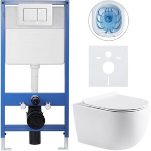 CERANO - Kompletný podomietkový WC set Profi/Felci - biela lesklá - WC tlačidlo Classic, biele - predstenová inštalácia/sadrokartón - 52, 5x36 CER-8050BD64 vyobraziť