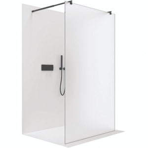 CERANO - Sprchová zástena Walk-in Onyx Duo Ľ/P - 8 mm - okrúhla vzpera - čierna matná, mliečne sklo - 70x200 CER-8050BD2226 vyobraziť