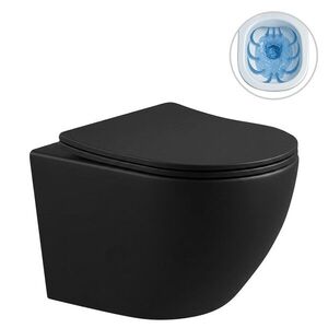 CERANO - WC závesné Cesso, Rimless + Slim/UF sedátko - čierna matná - 49x36 CER-417350 vyobraziť