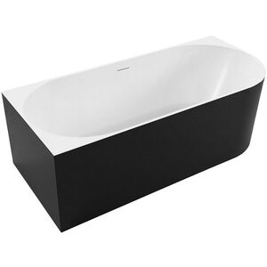 CERANO - Vaňa akrylátová Bianco - voľne stojaca - asymetrická - ľavá - čierna matná/biela lesklá - 170x79x60 CER-670868 vyobraziť