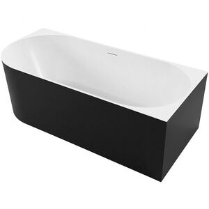 CERANO - Vaňa akrylátová Bianco - voľne stojaca - asymetrická - pravá - čierna matná/biela lesklá - 150x74x60 CER-670871 vyobraziť
