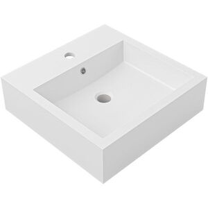 CERANO - Umývadlo z liateho mramoru Esme - s prepadom - biela matná - 45x45 CER-679469 vyobraziť