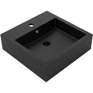 CERANO - Umývadlo z liateho mramoru Esme - s prepadom - čierna matná - 45x45 CER-679470 vyobraziť