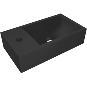 CERANO - Umývadlo z liateho mramoru Teo - závesné ľavé - čierna matná - 40x22 CER-482704 vyobraziť