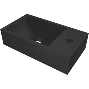 CERANO - Umývadlo z liateho mramoru Teo - závesné pravé - čierna matná - 40x22 CER-482707 vyobraziť