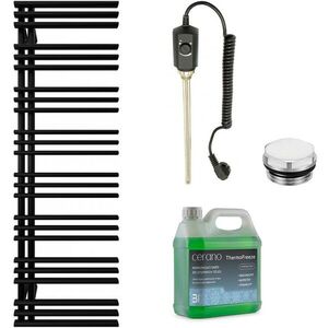 CERANO - Kúpeľňový elektrický radiátorový set Burke - Ľ/P - 600W - čierna matná - 1600x500 mm CER-680549 vyobraziť