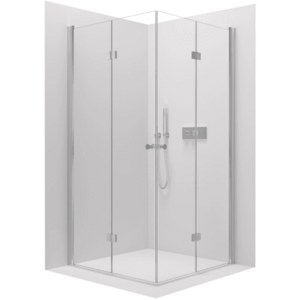 CERANO - Sprchovací kút Volpe Duo Ľ/P - 6 mm - chróm, transparentné sklo - 80x80x190 - zalamovacie CER-427363 vyobraziť