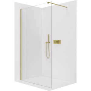 CERANO - Sprchová zástena Walk-in Onyx Cube Ľ/P - 8 mm - hranatá vzpera - zlatá, transparentné sklo - 60x200 CER-8050BD447 vyobraziť
