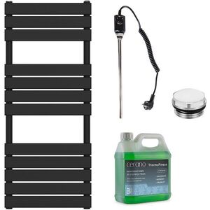 CERANO - Kúpeľňový elektrický radiátorový set Claude - 600W - čierna matná - 1200x500 mm CER-680554 vyobraziť