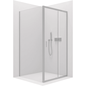 CERANO - Sprchovací kút Varone LINE Ľ/P - 6 mm - chróm, transparentné sklo - 140x100x195 - posuvný CER-DY505-90-200 vyobraziť