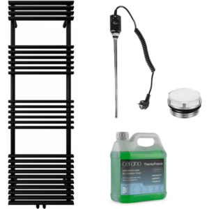 CERANO - Kúpeľňový elektrický radiátorový set Luigi - 600W - čierna matná - 1600x500 mm CER-680556 vyobraziť