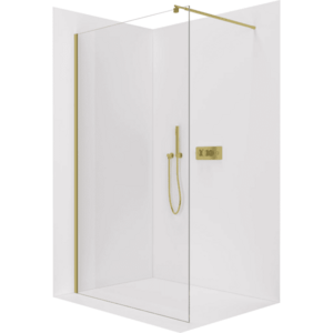 CERANO - Sprchová zástena Walk-in Onyx Cube Ľ/P - 8 mm - hranatá vzpera - zlatá, transparentné sklo - 150x200 CER-8050BD450 vyobraziť