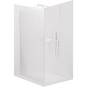 CERANO - Sprchová zástena Walk-in Orbis Round - Ľavá - 8 mm - guľatá vzpera - biela matná, mliečne sklo - 150x200 CER-682453 vyobraziť