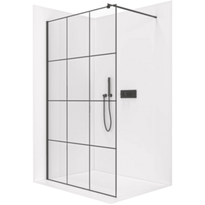 CERANO - Sprchová zástena Walk-in Onyx Round Ľ/P - 8 mm - guľatá vzpera - čierna matná, industriálne sklo - 150x200 CER-482881 vyobraziť