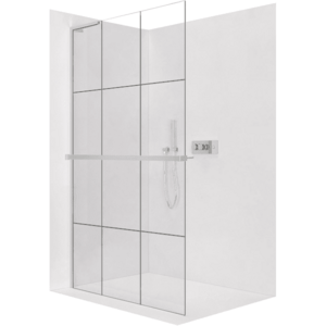 CERANO - Sprchová zástena Walk-in Onyx L-ľavá vzpera - 8 mm + polička/držiak na uteráky - chróm, industriálne sklo - 110x200 CER-8050BD1362 vyobraziť