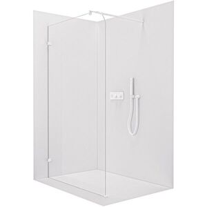 CERANO - Sprchová zástena Walk-in Orbis Round Ľ/P - 8 mm - guľatá vzpera - biela matná, transparentné sklo - 120x200 CER-682462 vyobraziť