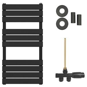 CERANO - Kúpeľňový radiátorový set Claude - ústredné vykurovanie - bočné jednobodové pripojenie - 480W - čierna matná - 1000x500 mm CER-054153 vyobraziť