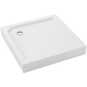 CERANO - Sprchová vanička samonosná štvorcová Arvo - SMC/minerálny kompozit - štruktúrovaná biela - 79, 5x79, 5x14 - s nožičkami CER-679510 vyobraziť