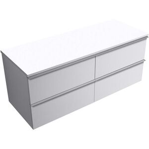 CERANO - Kúpeľňová skrinka Velora - biela matná, úchytka chrómová + doska pod umývadlo Navira Slim - 18 mm - 140x54, 8x46, 5 CER-665179 vyobraziť