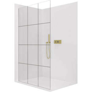 CERANO - Sprchová zástena Walk-in Crystal Ľ/P - 8 mm - bezvzperový systém - zlatá, industriálne sklo - 150x200 CER-8050BD6690 vyobraziť