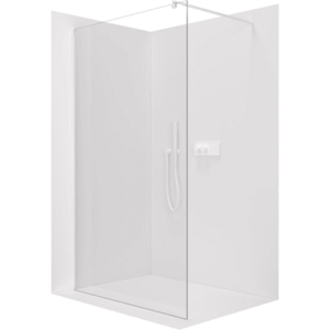 CERANO - Sprchová zástena Walk-in Onyx Round Ľ/P - 8 mm - guľatá vzpera - biela matná, transparentné sklo - 100x200 CER-482968 vyobraziť