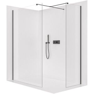 CERANO - Sprchová zástena Walk-in Onyx TL/P - 8 mm - hranatá vzpera - čierna matná, transparentné sklo - 130x130x200 CER-8050BD2883 vyobraziť