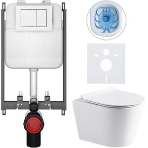 CERANO - Kompletný WC set Basic/Carlito - biela lesklá - WC tlačidlo Maxio/Biela - na zamurovanie - 48, 5x36, 5 CER-8050BD86031 vyobraziť