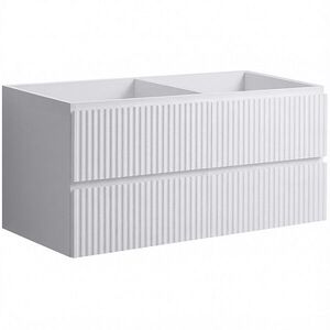 CERANO - Kúpeľňová skrinka pod umývadlo Carole - biela matná ryhovaná - 119x48x45 CER-674935 vyobraziť