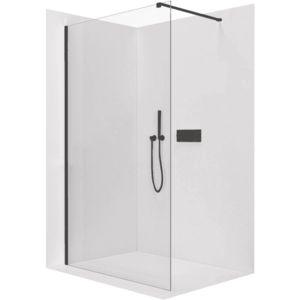 CERANO - Sprchová zástena Walk-in Onyx Cube Ľ/P - 10 mm - hranatá vzpera - čierna matná, transparentné sklo - 130x200 CER-8050BD8391 vyobraziť