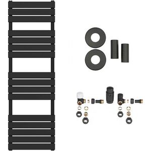 CERANO - Kúpeľňový radiátorový set Claude - ústredné vykurovanie - bočné pripojenie - 767W - čierna matná - 1600x500 mm CER-663316 vyobraziť