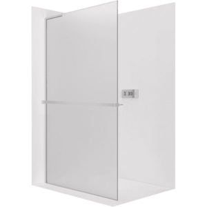 CERANO - Sprchová zástena Walk-in Onyx L-ľavá vzpera + polička/držiak na uteráky - 8 mm - chróm, mliečne sklo - 30x200 CER-8050BD80060 vyobraziť